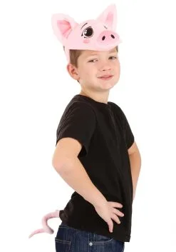 Soft Pig Headband & Tail Accessory Kit -Halloween Costumes Outlet Store pig soft headband tail kit alt 1