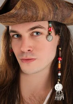 Pirate Beaded Braid Set Accessory -Halloween Costumes Outlet Store pirate beaded braid alt 2