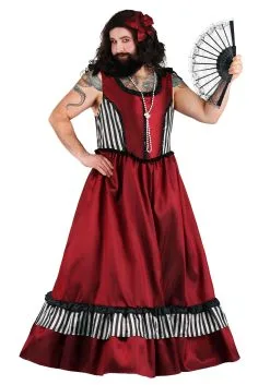 Mens Plus-Size Bearded Woman Costume