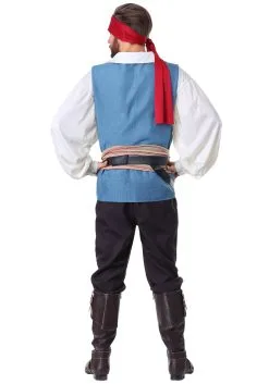 Men's Plus Size Sparrow Pirate Costume -Halloween Costumes Outlet Store plus size mens sparrow pirate costume back