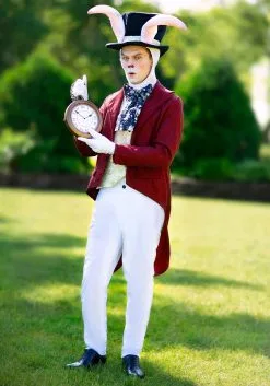 Plus Size Men's White Rabbit Costume -Halloween Costumes Outlet Store plus size mens white rabbit costume alt 3