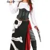 Women's Plus Size Skeleton Flag Rogue Pirate Costume