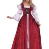Women's Plus Size Red Medieval Laced Gown Costume -Halloween Costumes Outlet Store plus size womens medieval lace up gown