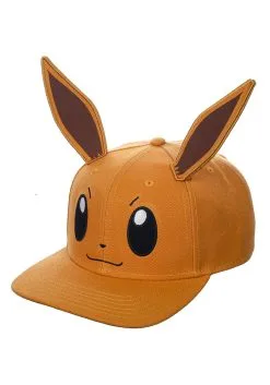 Pokemon 3D Cosplay Eevee Pre-Curved Snapback Hat -Halloween Costumes Outlet Store pokemon 3d cosplay eevee pre curved snapback alt 1