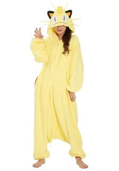 Pokemon Meowth Kigurumi Costume For Adults