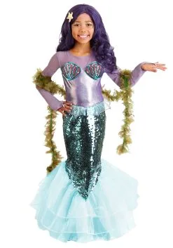 Girl's Pretty Purple Mermaid Costume