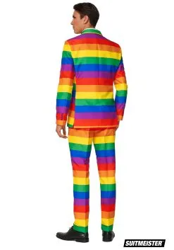 Mens Rainbow Suitmeister Suit Costume 5 Mens Rainbow Suitmeister Suit Costume -Halloween Costumes Outlet Store rainbow mens suitmiester suit back