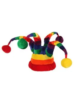 Plush Wacky Rainbow Jester Costume Hat 9 Plush Wacky Rainbow Jester Costume Hat -Halloween Costumes Outlet Store rainbow wacky jester plush hat alt 3