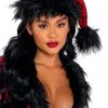 Red Faux Patent With Black Faux Fur Santa Hat