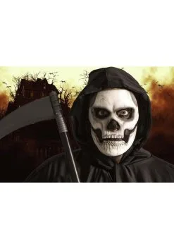 Self-Adhering Skeleton Costume Mask With Separate Jaw Piece 10 Self-Adhering Skeleton Costume Mask With Separate Jaw Piece -Halloween Costumes Outlet Store self adhering skeleton mask with separate jaw pc alt 2
