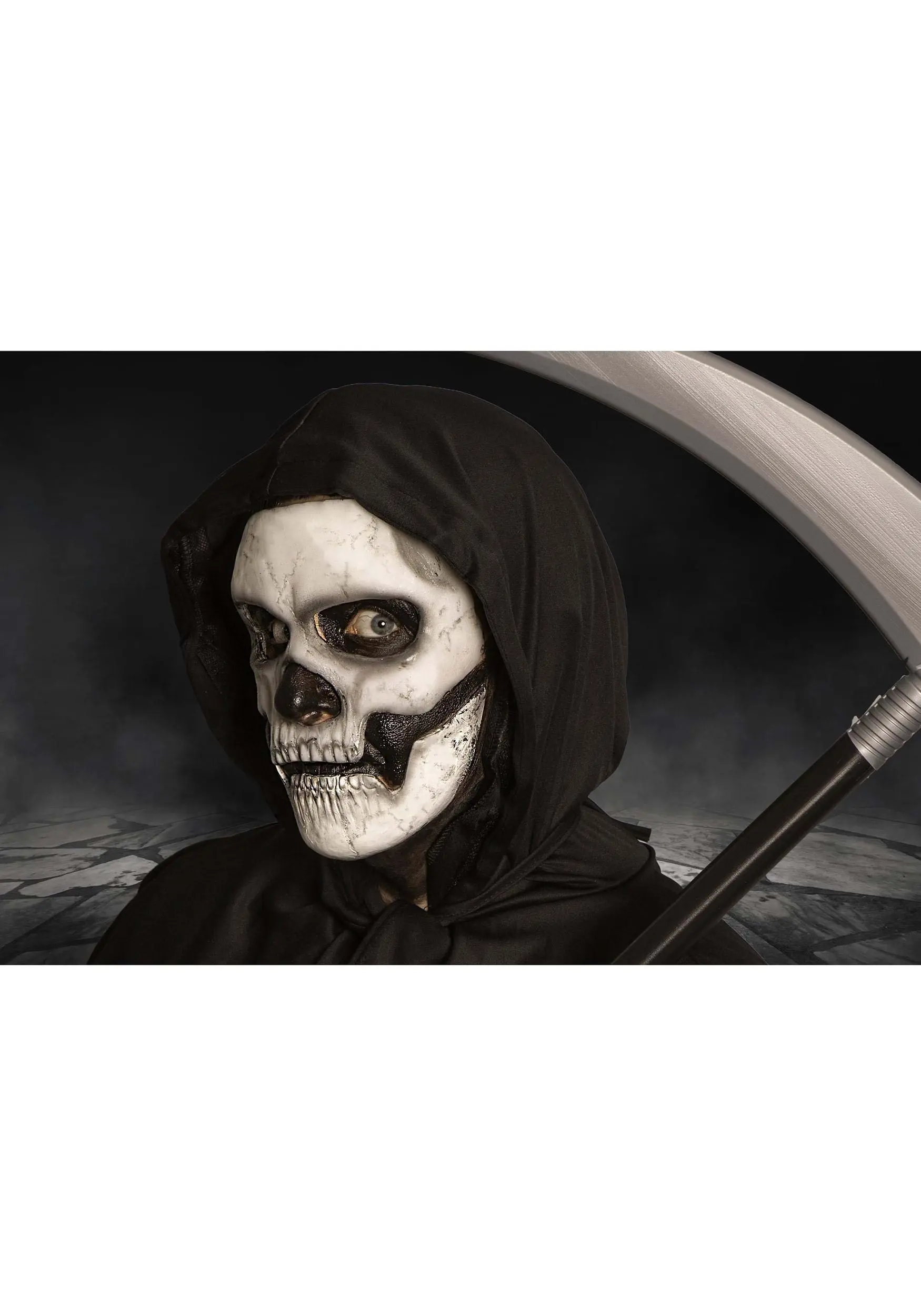 Self-Adhering Skeleton Costume Mask With Separate Jaw Piece 6 Self-Adhering Skeleton Costume Mask With Separate Jaw Piece - Image 4