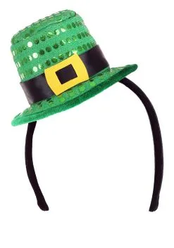 Sequin Mini Leprechaun Hat Headband -Halloween Costumes Outlet Store sequin mini leprechaun hat headband alt 3