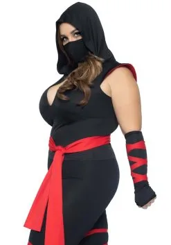 Deadly Ninja Women's Sexy Plus Size Costume -Halloween Costumes Outlet Store sexy deadly ninja womens plus costume alt 1