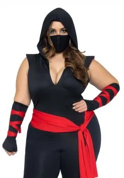 Deadly Ninja Women's Sexy Plus Size Costume -Halloween Costumes Outlet Store sexy deadly ninja womens plus costume alt 3
