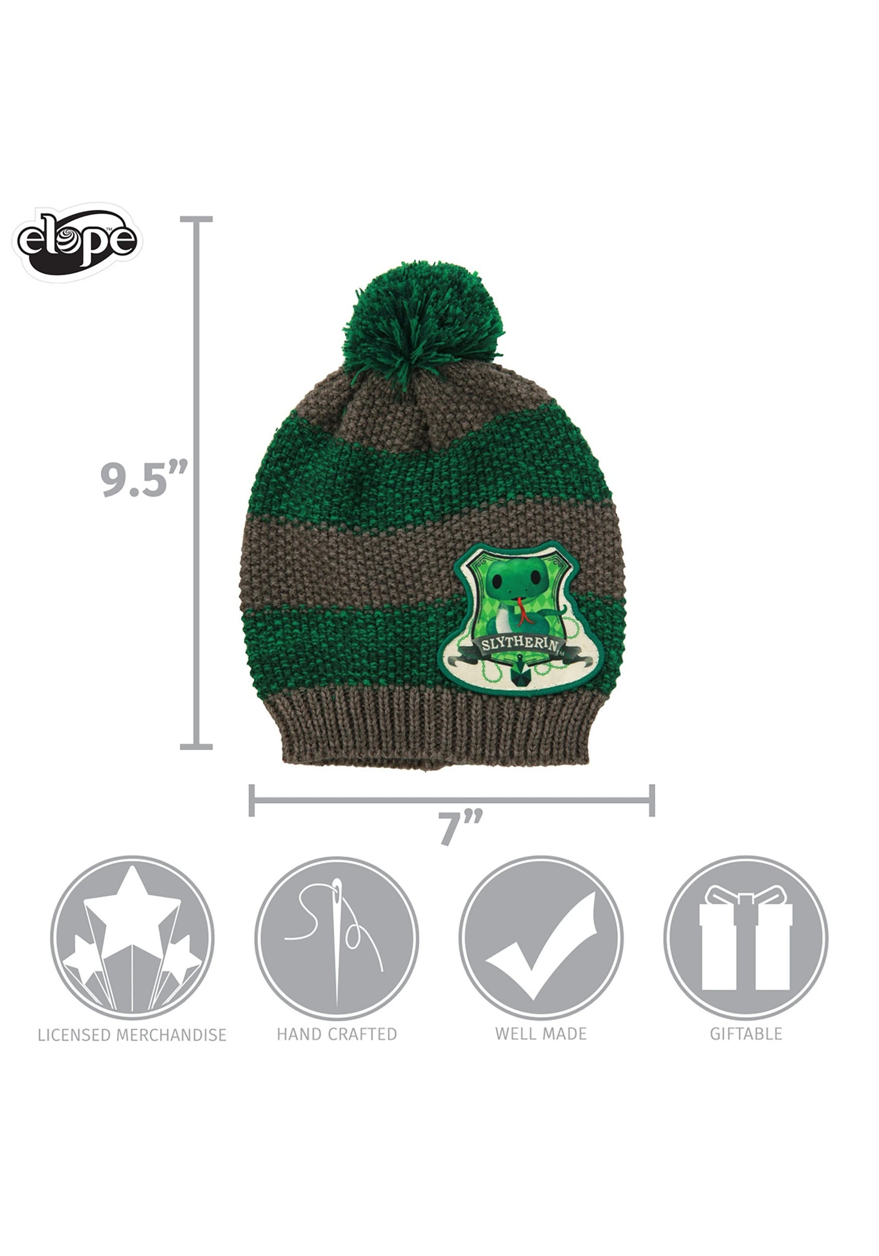Slytherin | Toddler Knit Beanie 7 Slytherin | Toddler Knit Beanie - Image 5