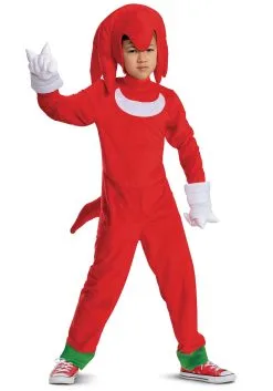 Sonic 2 Knuckles Deluxe Costume For Kids -Halloween Costumes Outlet Store sonic 2 knuckles child deluxe costume alt 1