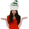 Springy White Christmas Tree Plush Hat