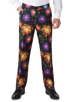 Suitmeister Black Suit With Fireworks -Halloween Costumes Outlet Store suitmeister black fireworks suit alt 2