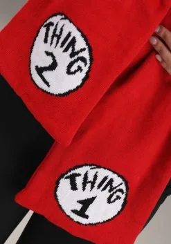 Thing 1 & 2 Winter Hat & Scarf Kit For Adults 8 Thing 1 & 2 Winter Hat & Scarf Kit For Adults -Halloween Costumes Outlet Store thing 12 winter hat scarf kit alt 2