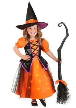 Orange Light-Up Witch Costume For Toddlers