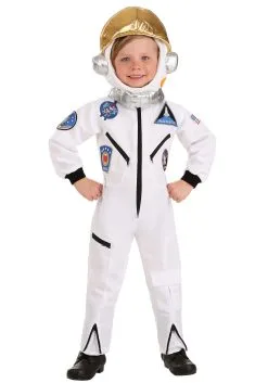 White Astronaut Jumpsuit Costume For Toddlers