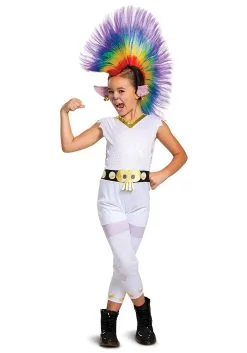 Classic Trolls Barb Rainbow Costume With Wig