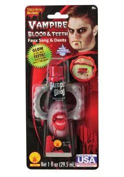 Vampire Faux Blood & Teeth Kit