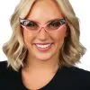 Pink/Clear Vintage Cat Eyes Glasses
