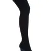 Stretch Lycra Black Thigh High Boots For Women
