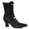 Black Vintage Strap Boots For Women