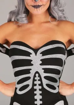 High Fashion Skeleton Costume For Women -Halloween Costumes Outlet Store womens high fashion skeleton costume alt 2