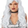Long White Wavy Wig For Women