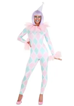 Pastel Women's Diamond Clown Costume