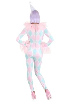 Pastel Women's Diamond Clown Costume -Halloween Costumes Outlet Store womens pastel diamond clown costume alt 4