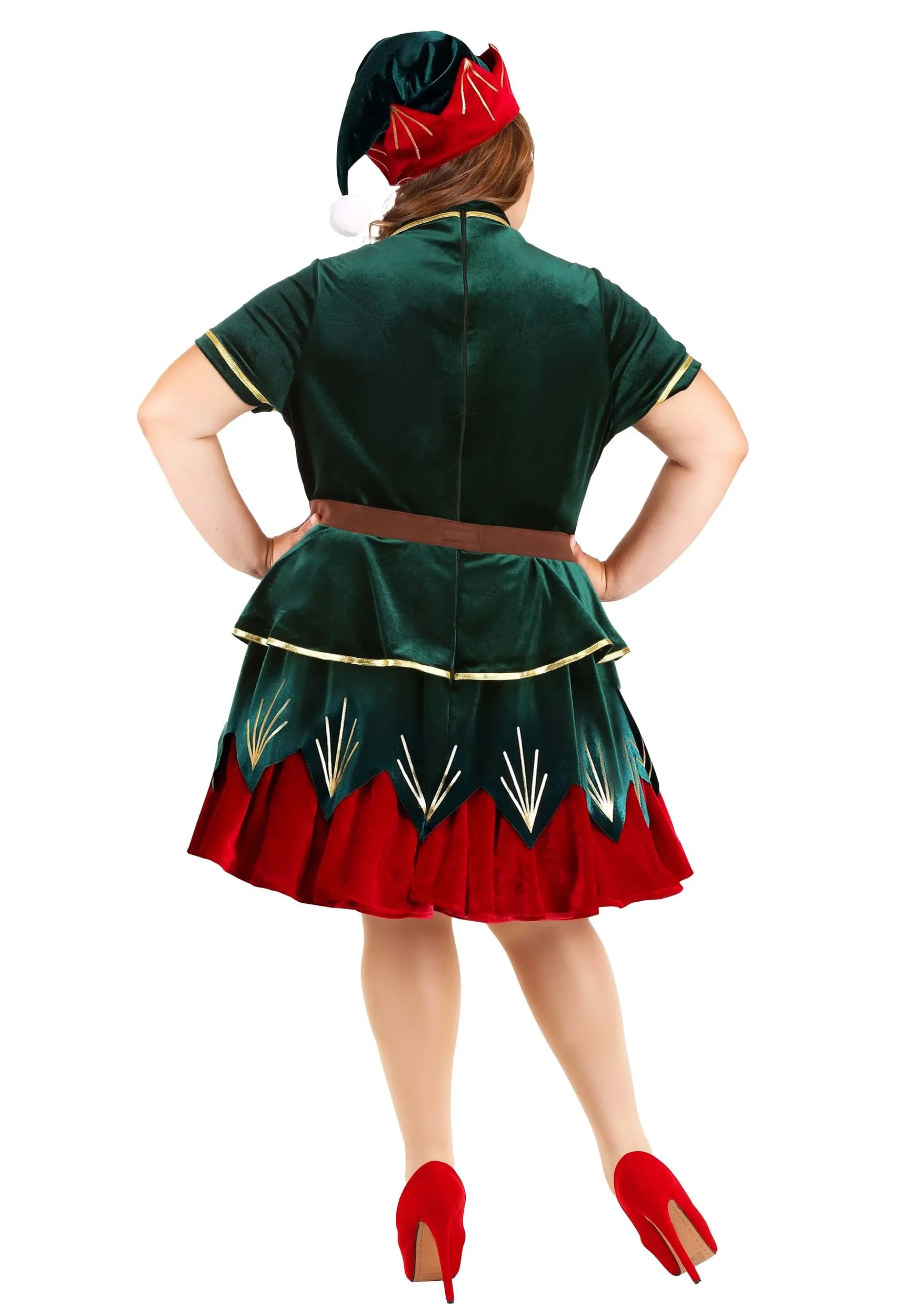 Women's Plus Deluxe Christmas Elf Costume 4 Women's Plus Deluxe Christmas Elf Costume - Image 2