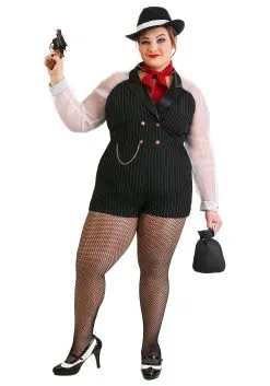 Women's Plus Size Gangster Gal Costume