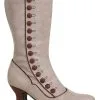 Tan Victorian Spat Boot For Women