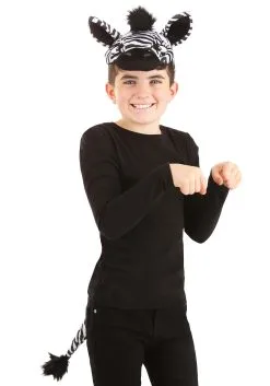 Plush Zebra Headband & Tail Kit -Halloween Costumes Outlet Store zebra plush headband tail kit alt 4